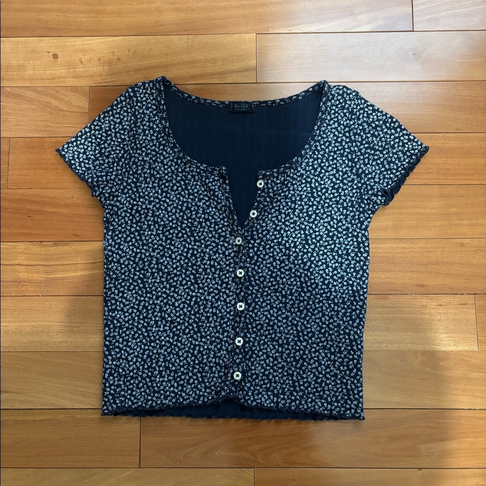 Floral Button Down Brandy Melville Short Sleeve Tee